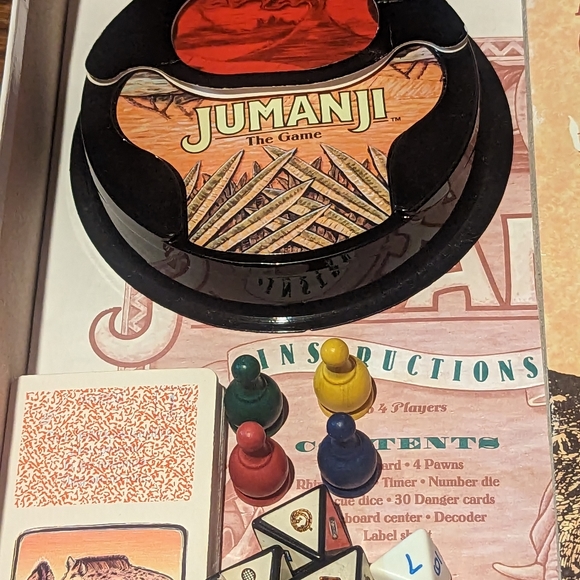 Vintage 1995 JUMANJI Board Game Milton Bradley Game 100% COMPLETE - Picture 3 of 5